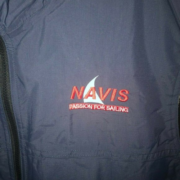 NAVIS MEN’S OUTDOOR SAILING NAVY BLUE FLEECE LINED ZIP VEST - Picture 2 of 6